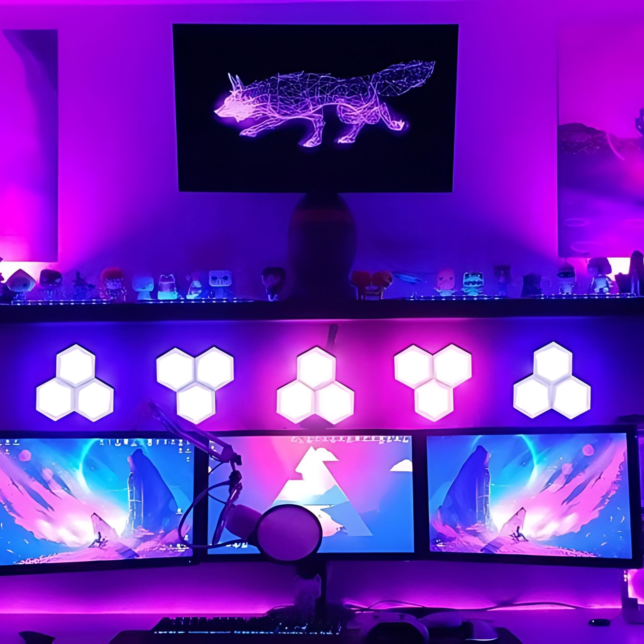 Hexagon LED væglampe til børn (med touch)