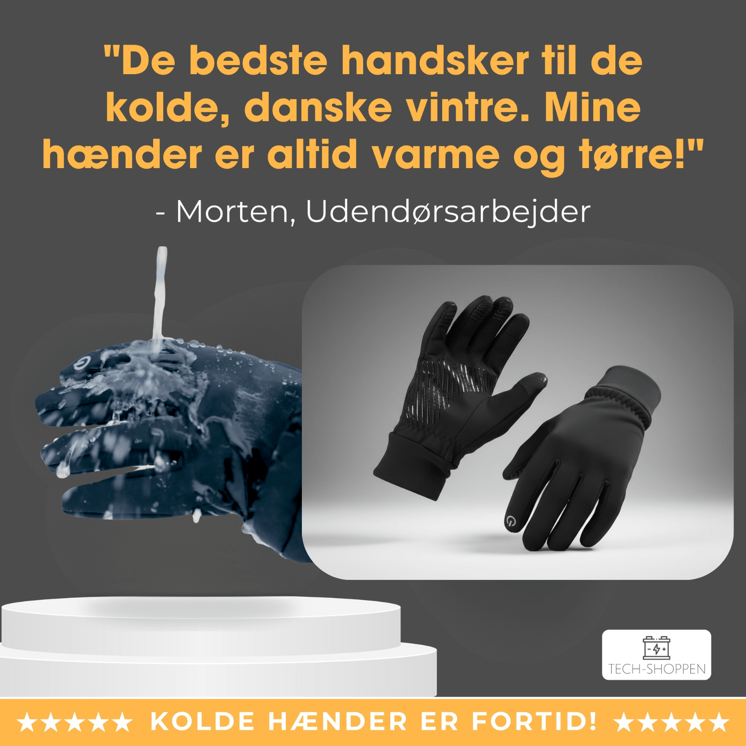 Vandafvisende Termohandsker med touch - Tech - shoppen.dk - S -