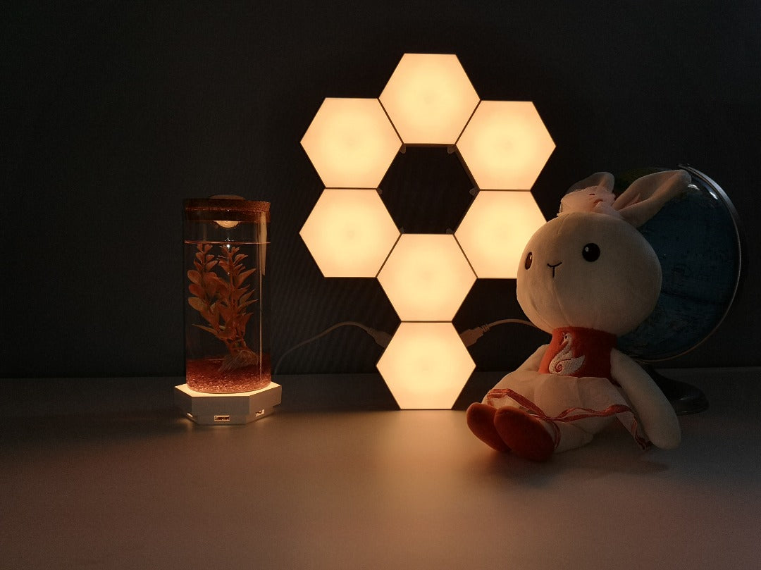 Hexagon LED væglampe til børn (med touch)