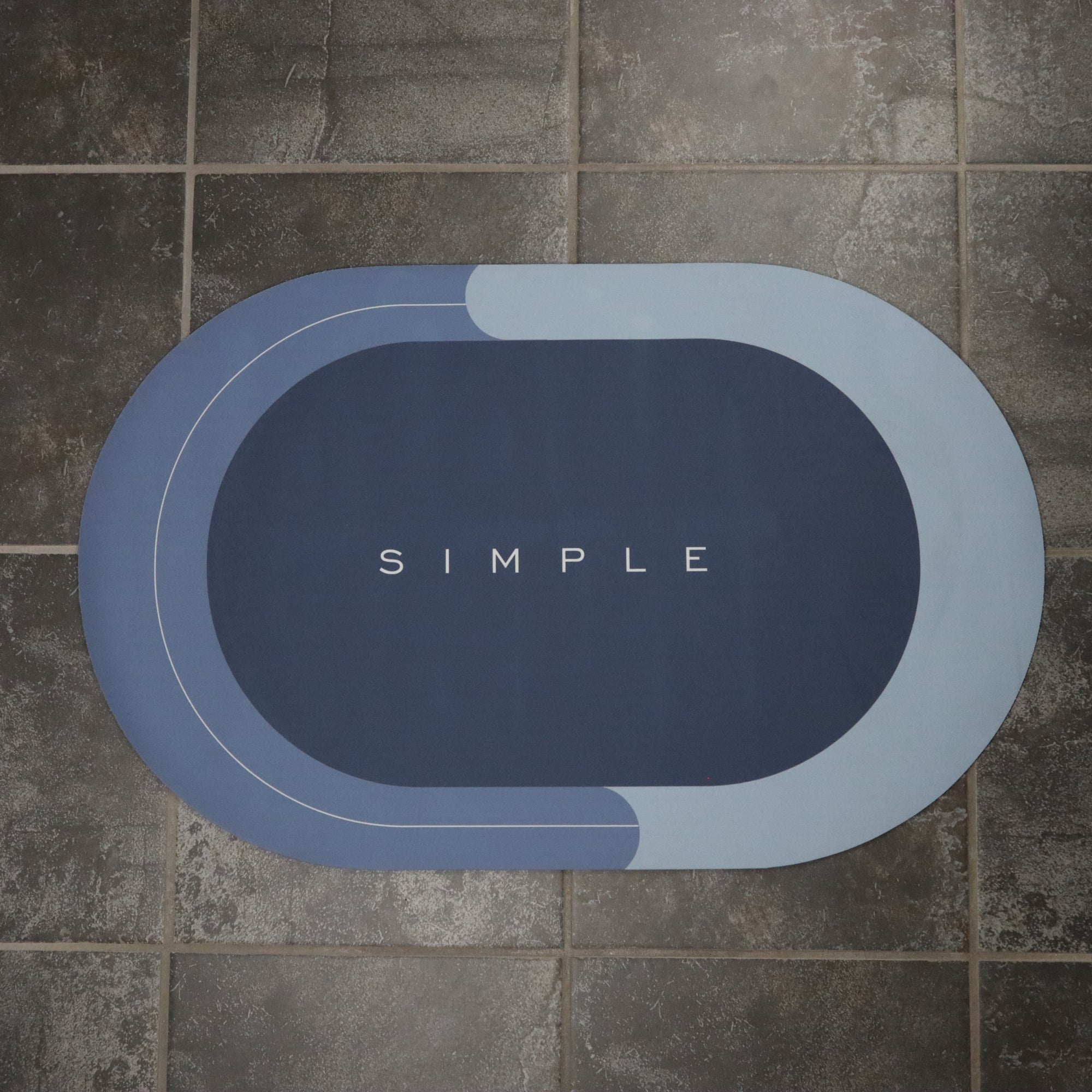 SoftStep - Skridsikker Bademåtte - Tech - shoppen.dk - Blå - 50x80 cm -