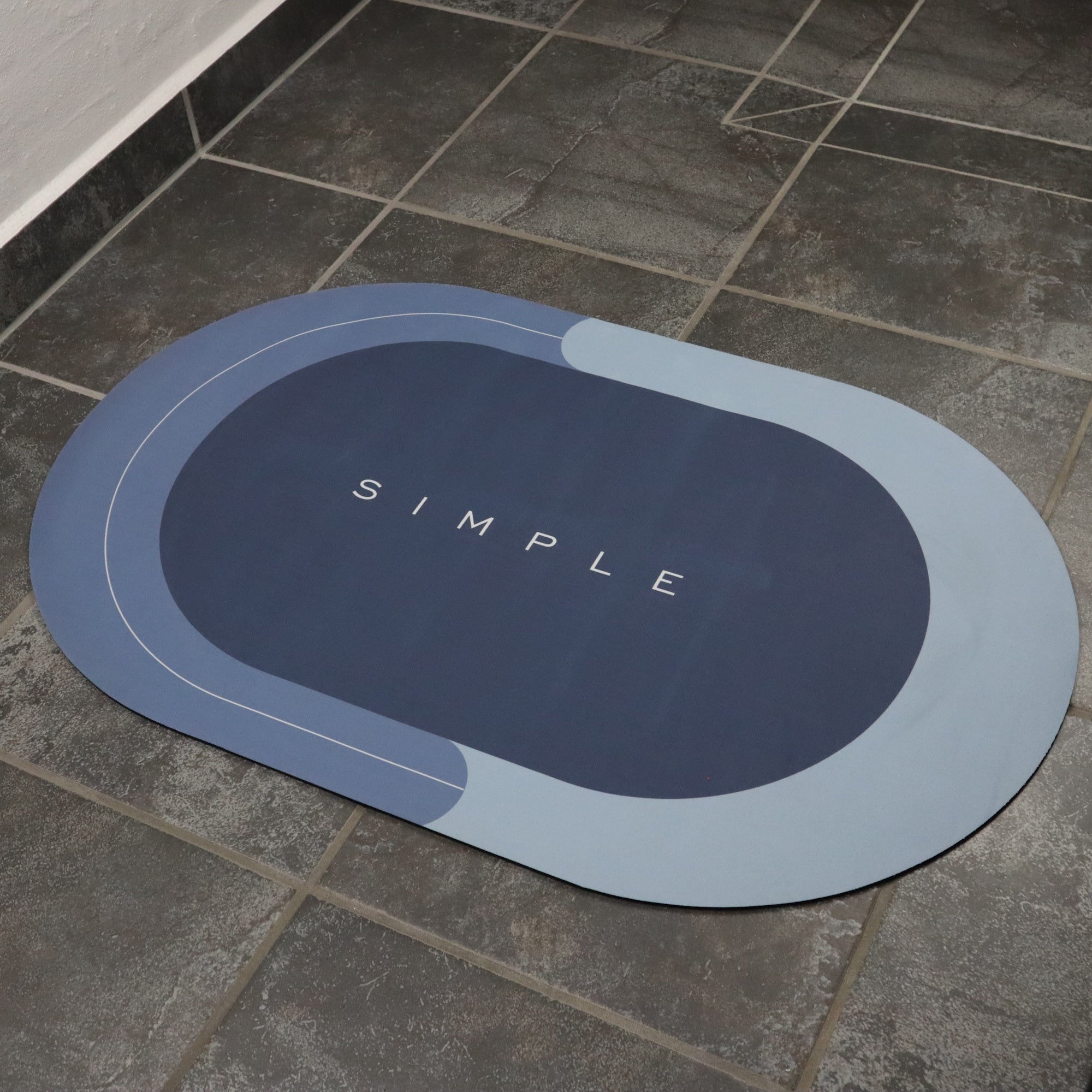 SoftStep - Skridsikker Bademåtte - Tech - shoppen.dk - Blå - 50x80 cm -