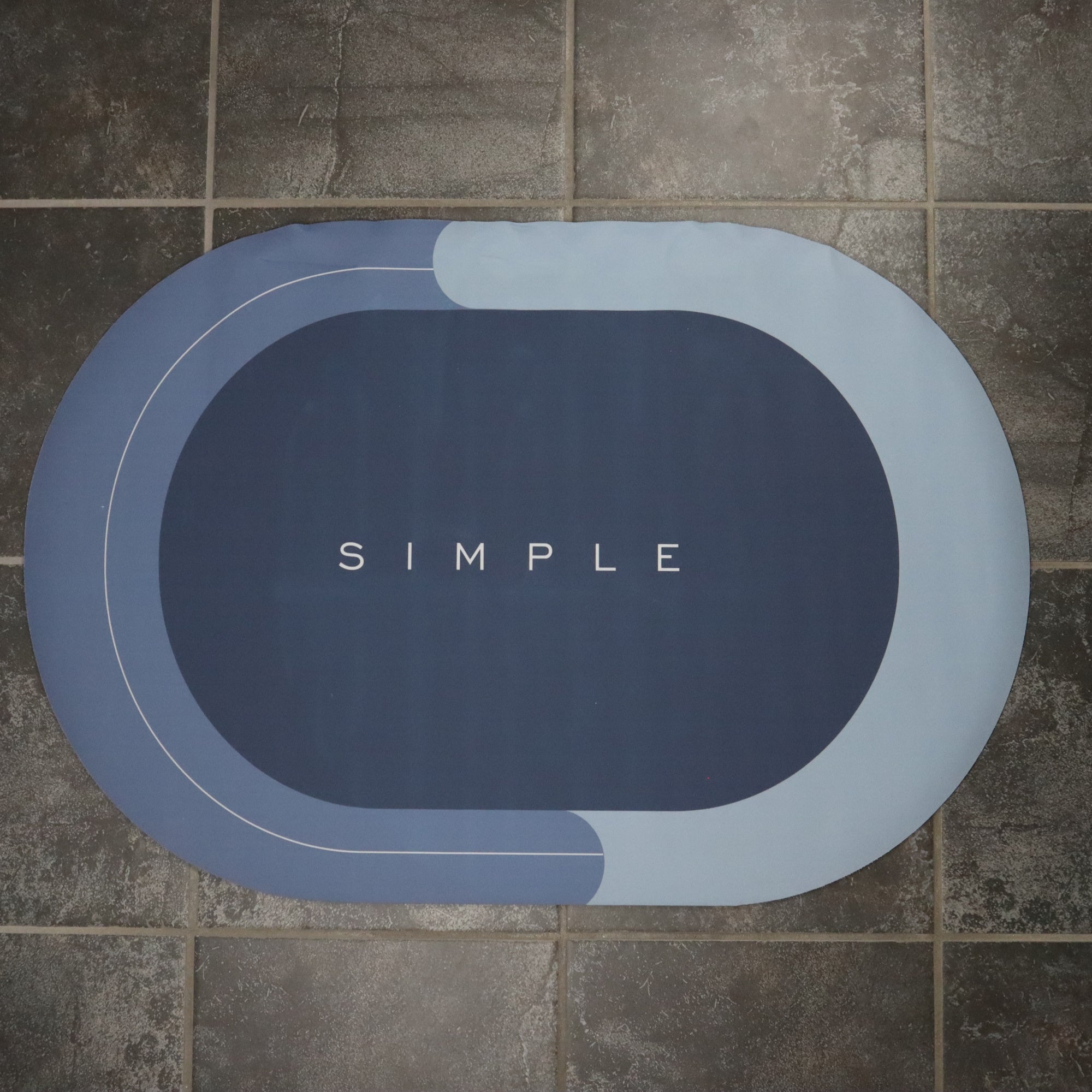 SoftStep - Skridsikker Bademåtte - Tech - shoppen.dk - Blå - 60x90 cm -