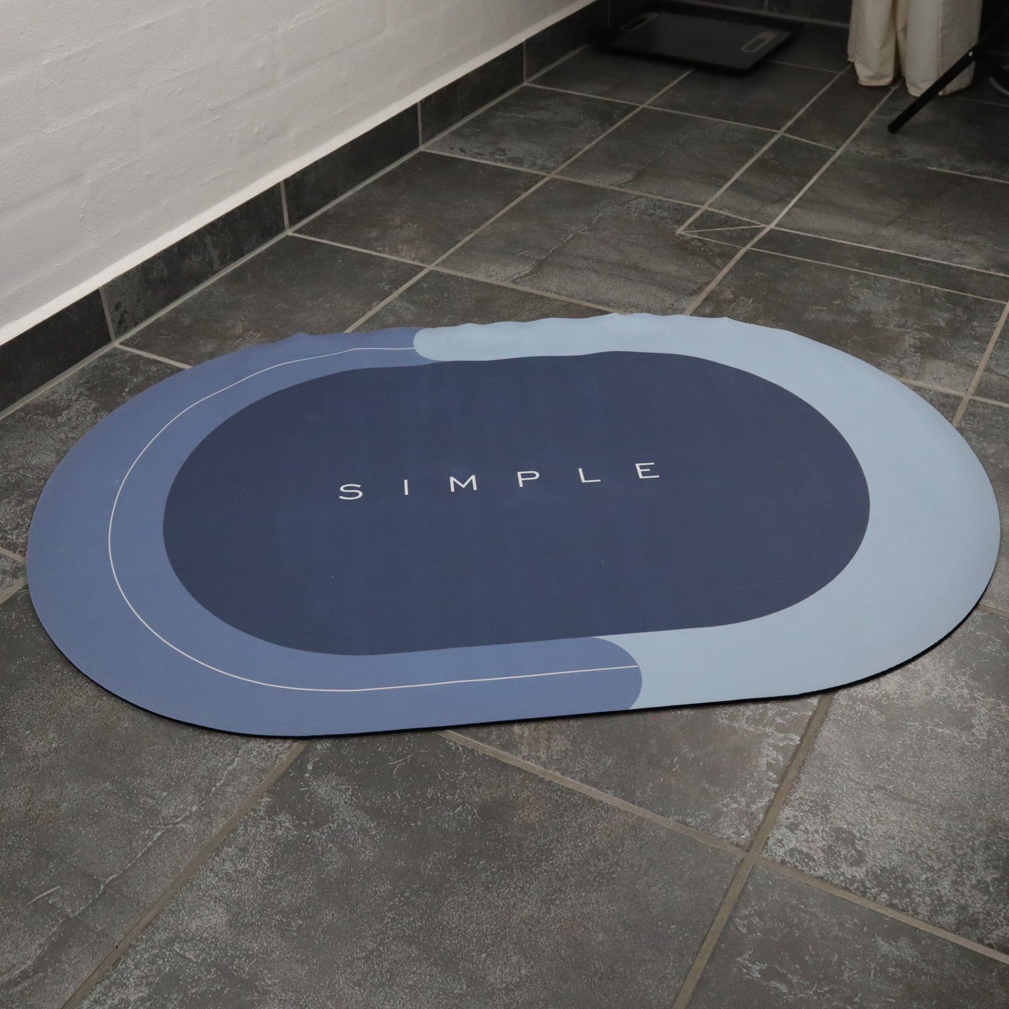 SoftStep - Skridsikker Bademåtte - Tech - shoppen.dk - Blå - 50x80 cm -