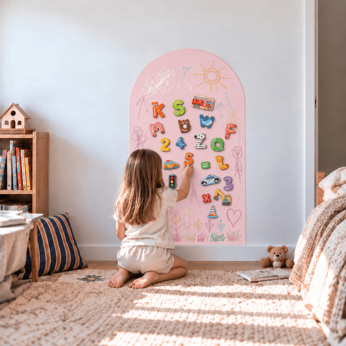 KidsBoard™ - Kreativ Magnettavle til børn - Tech-shoppen.dk - Pastel Pink -