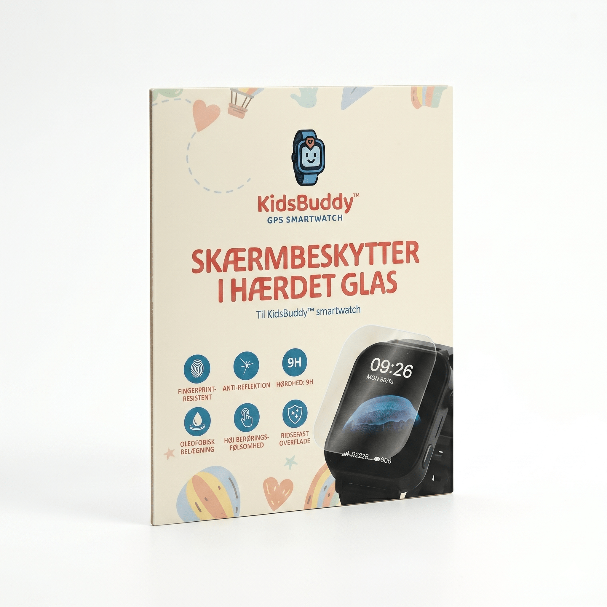 Skærmbeskytter til KidsBuddy™ Smartwatch – 9H Hærdet Glas - Tech-shoppen.dk -