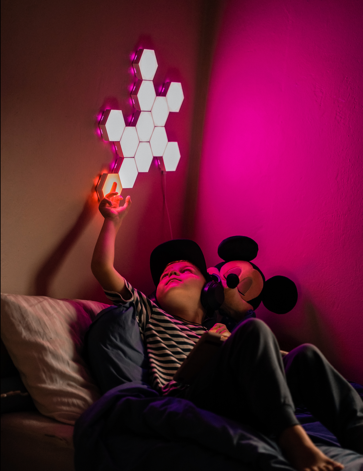 Hexagon LED - RGB og touch (6 moduler)