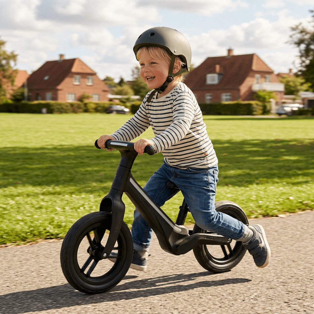 Glimmt™ - Løbecykel med LED til børn 3 - 7 år - Tech - shoppen.dk - Black -