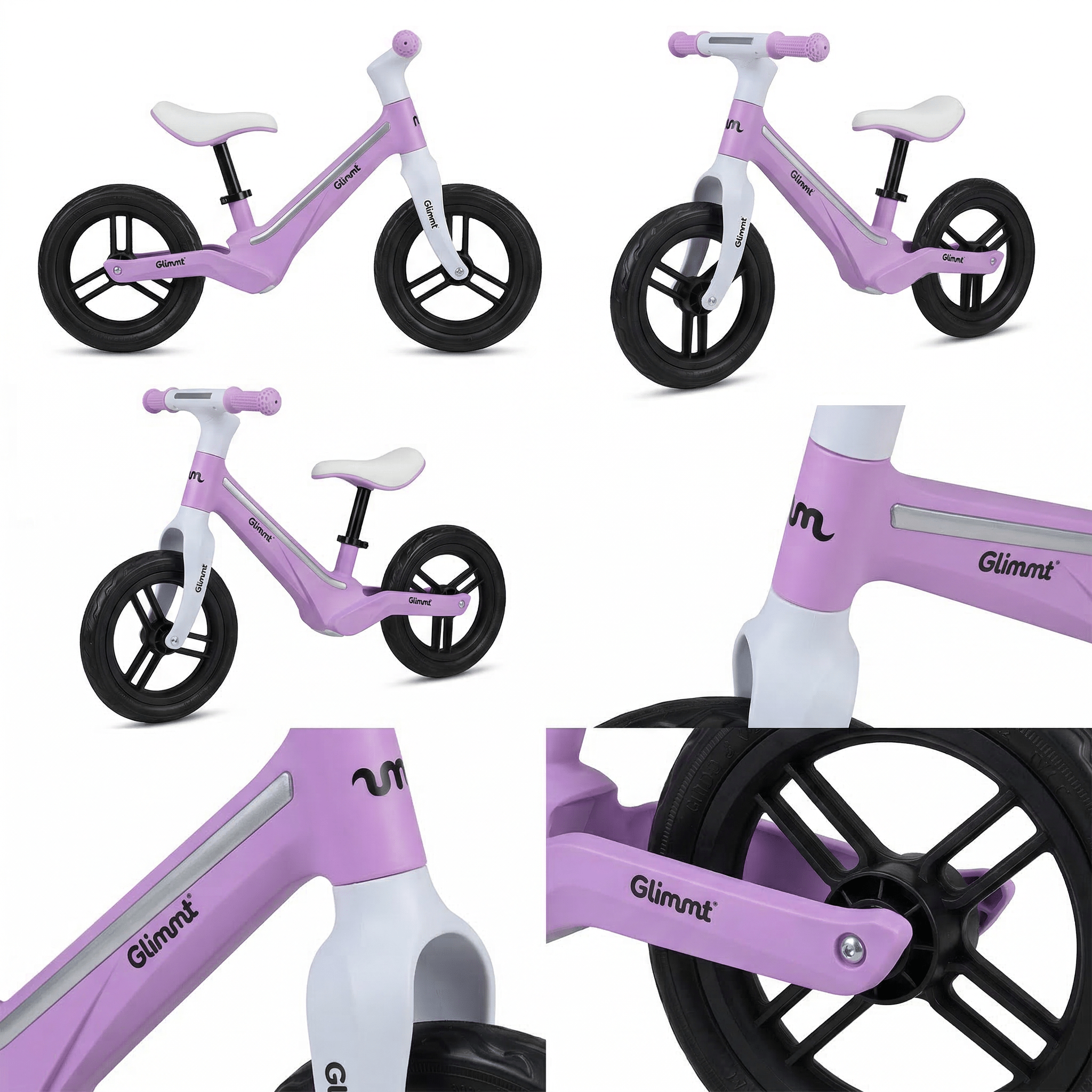 Glimmt™ - Løbecykel med LED til børn 3 - 7 år - Tech - shoppen.dk - Black -