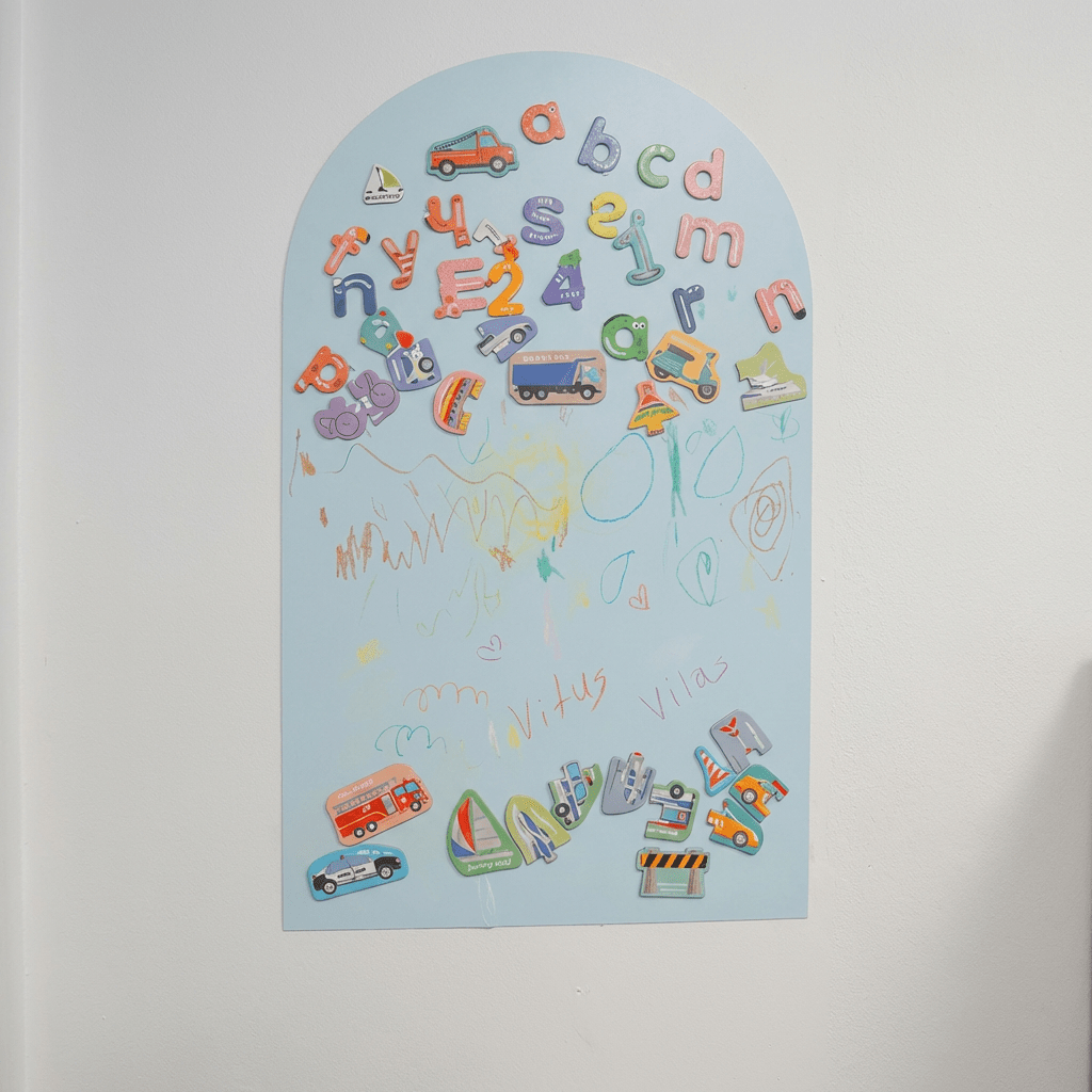 KidsBoard™ - Kreativ Magnettavle til børn - Tech - shoppen.dk - Himmelblå -