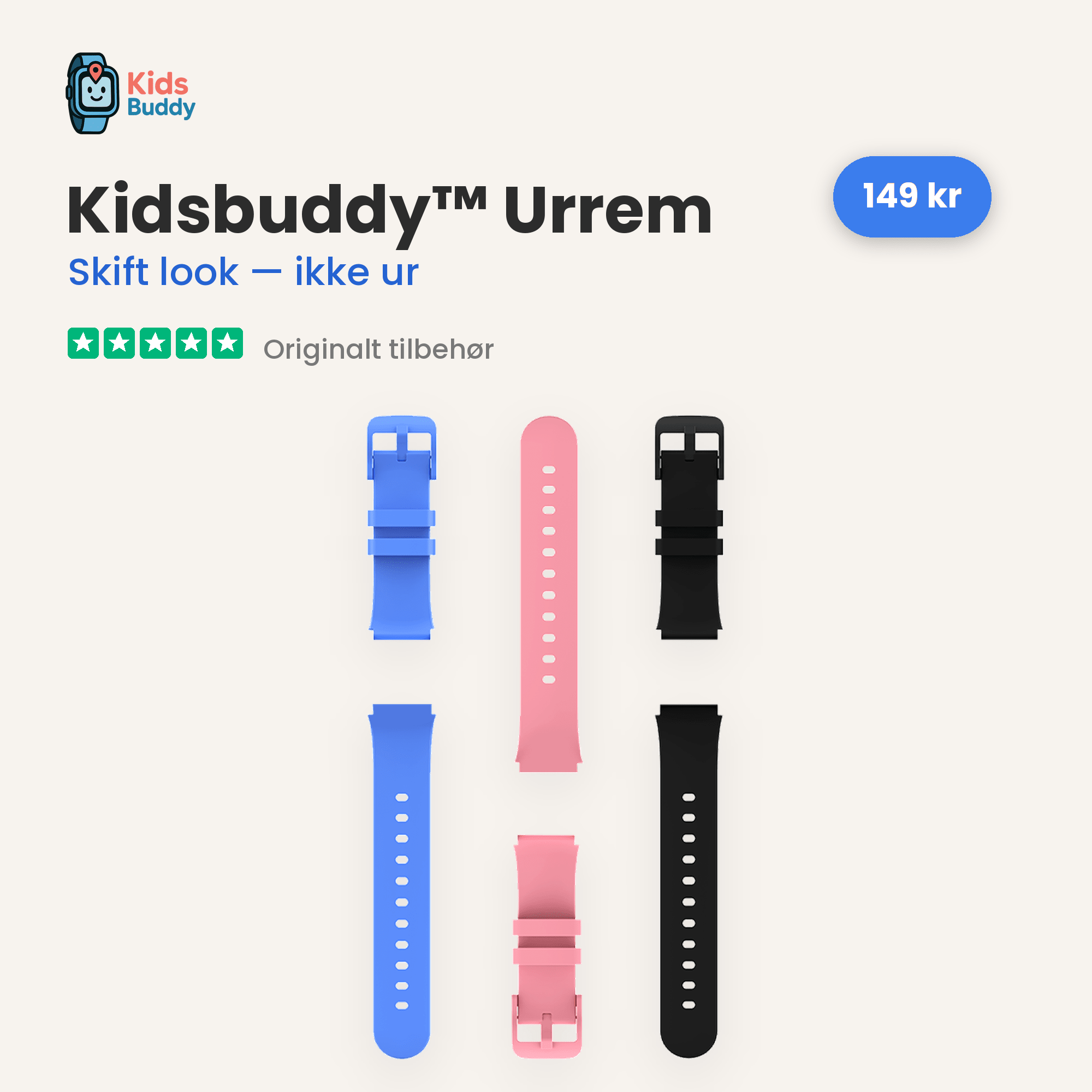 Kidsbuddy™ Urrem - Tech-shoppen.dk - Sort - 