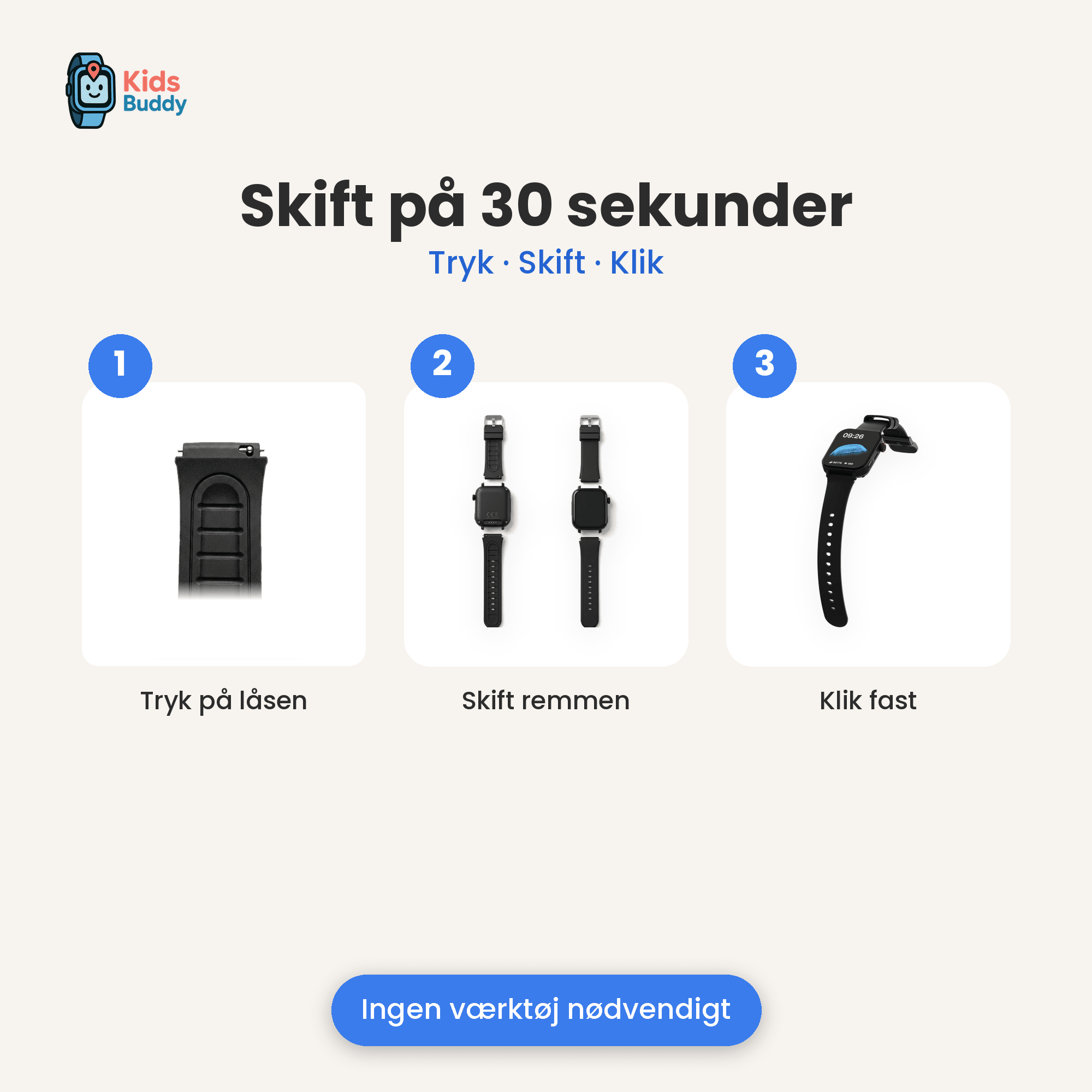 Kidsbuddy™ Urrem - Tech-shoppen.dk - Sort - 