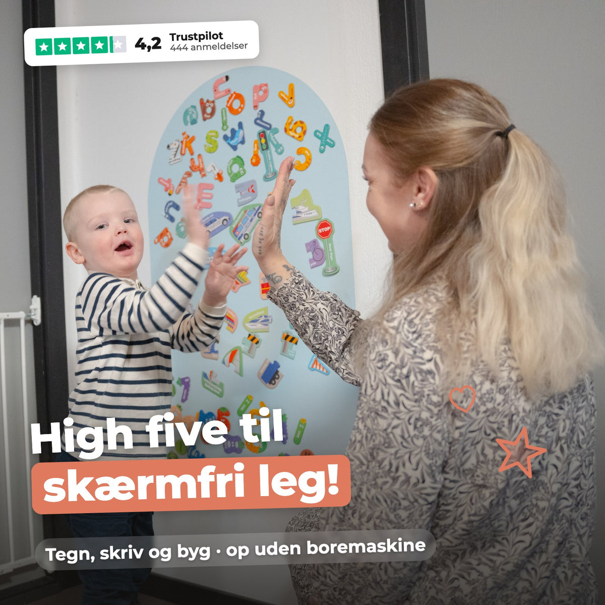 KldsBoard™ - Kreativ Magnettavle til børn - Tech-shoppen.dk - Karamelbrun - 