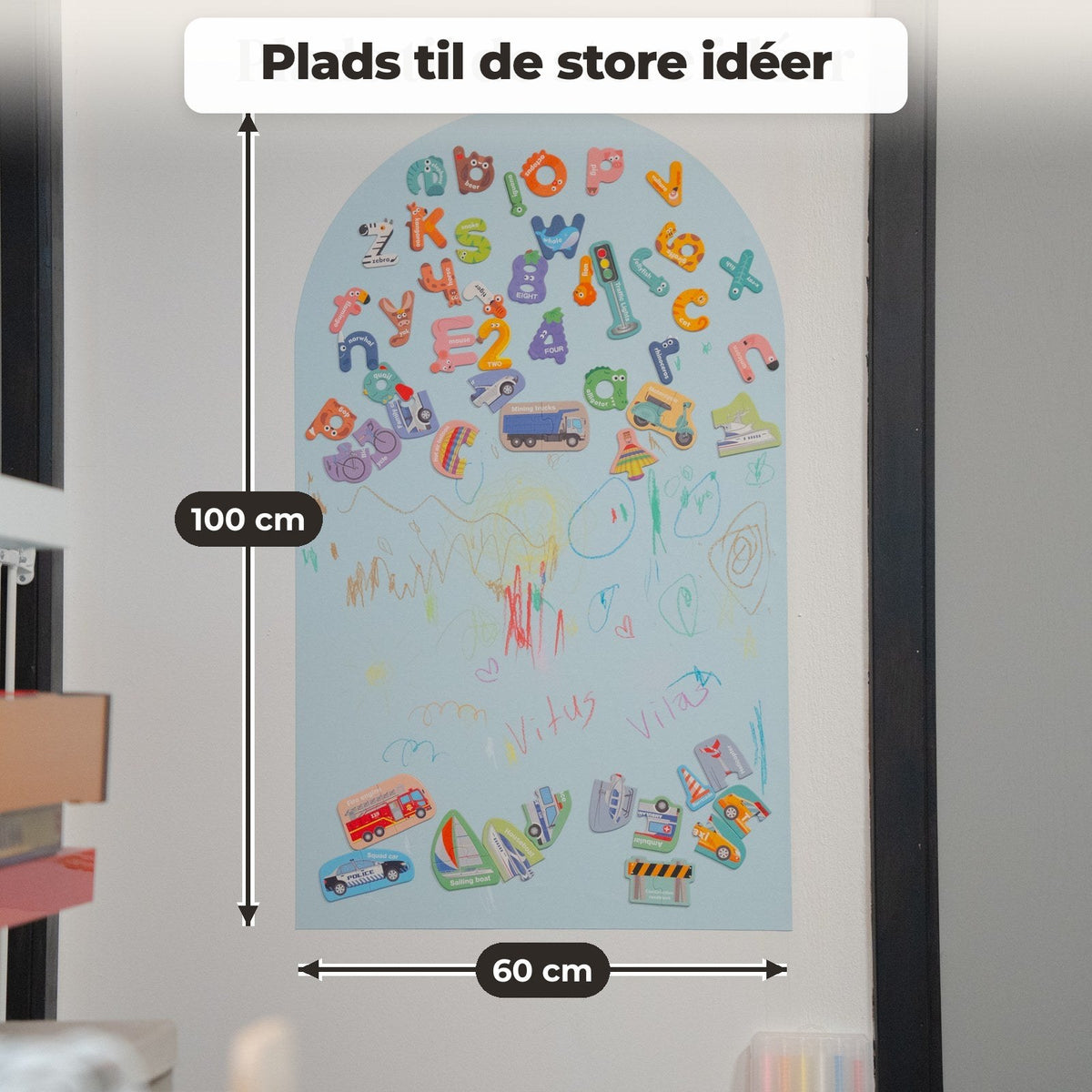 KldsBoard™ - Kreativ Magnettavle til børn - Tech-shoppen.dk - Karamelbrun - 