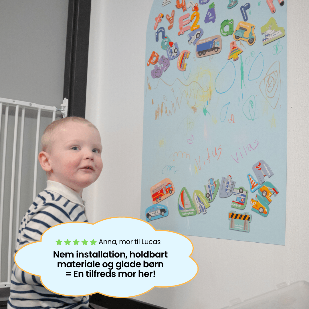 KidsBoard™ - Kreativ Magnettavle til børn - Tech - shoppen.dk - Himmelblå - 