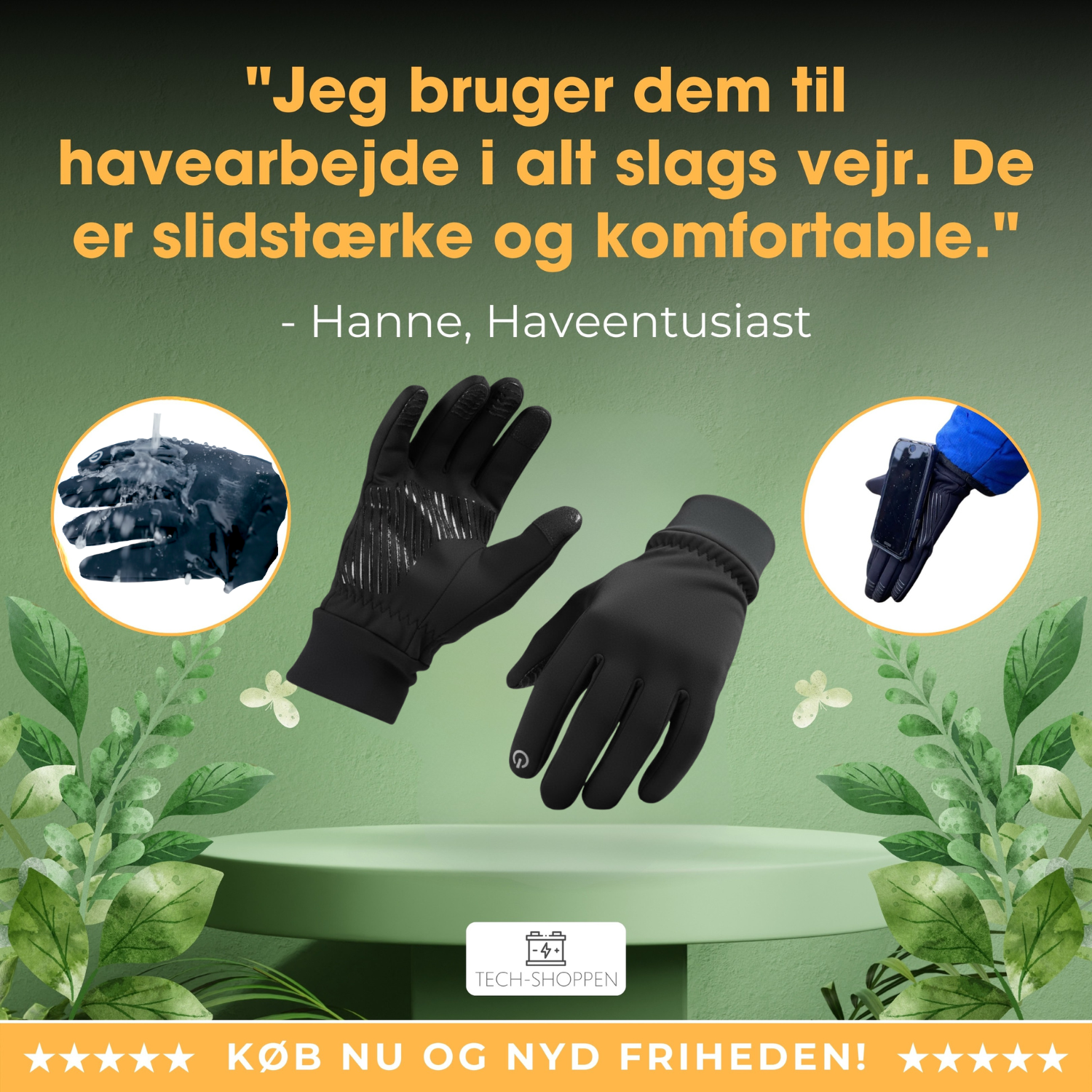 Vandafvisende Termohandsker med touch