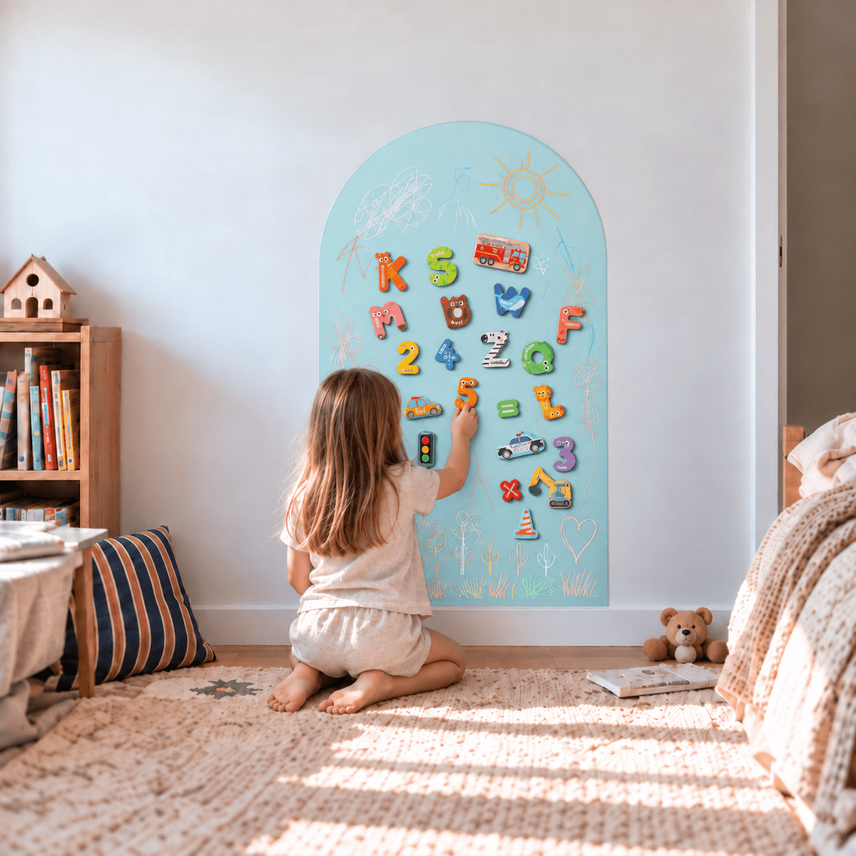 KidsBoard™ - Kreativ Magnettavle til børn - Tech-shoppen.dk - Himmelblå - 