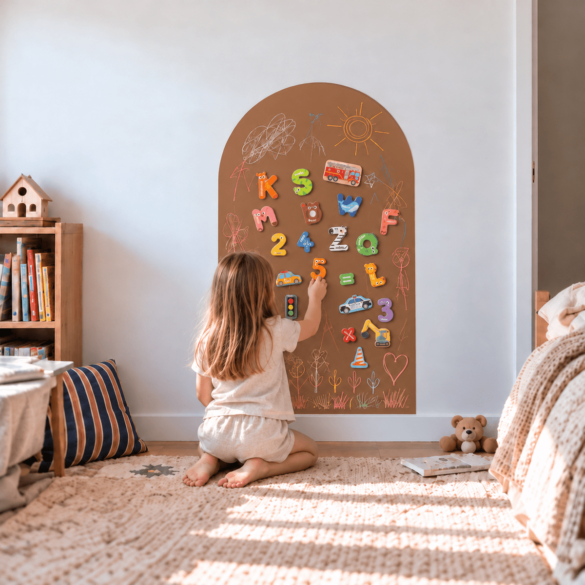 KidsBoard™ - Kreativ Magnettavle til børn - Tech-shoppen.dk - Karamelbrun - 