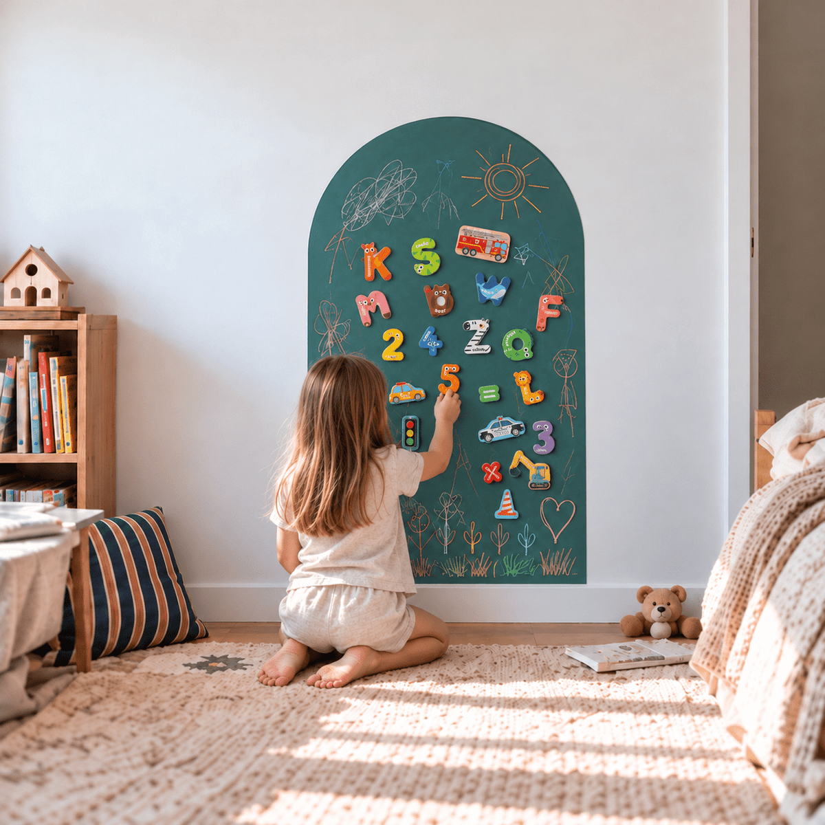 KidsBoard™ - Kreativ Magnettavle til børn - Tech-shoppen.dk - Nordisk Blågrøn - 