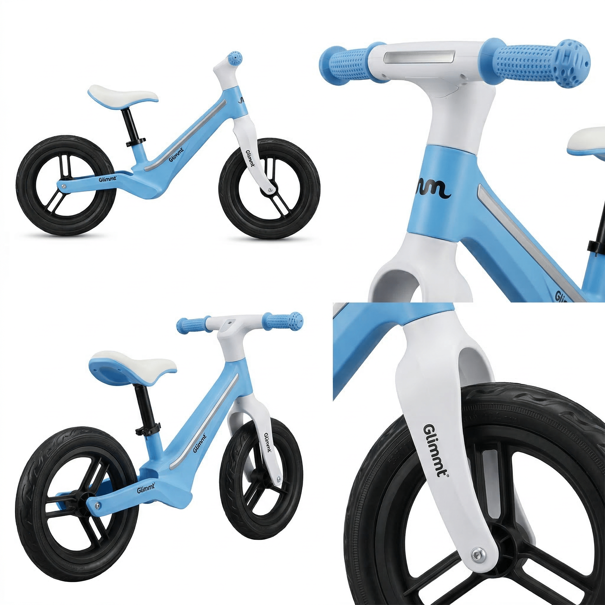 Glimmt™ - Løbecykel med LED til børn 3 - 7 år - Tech - shoppen.dk - Black - 