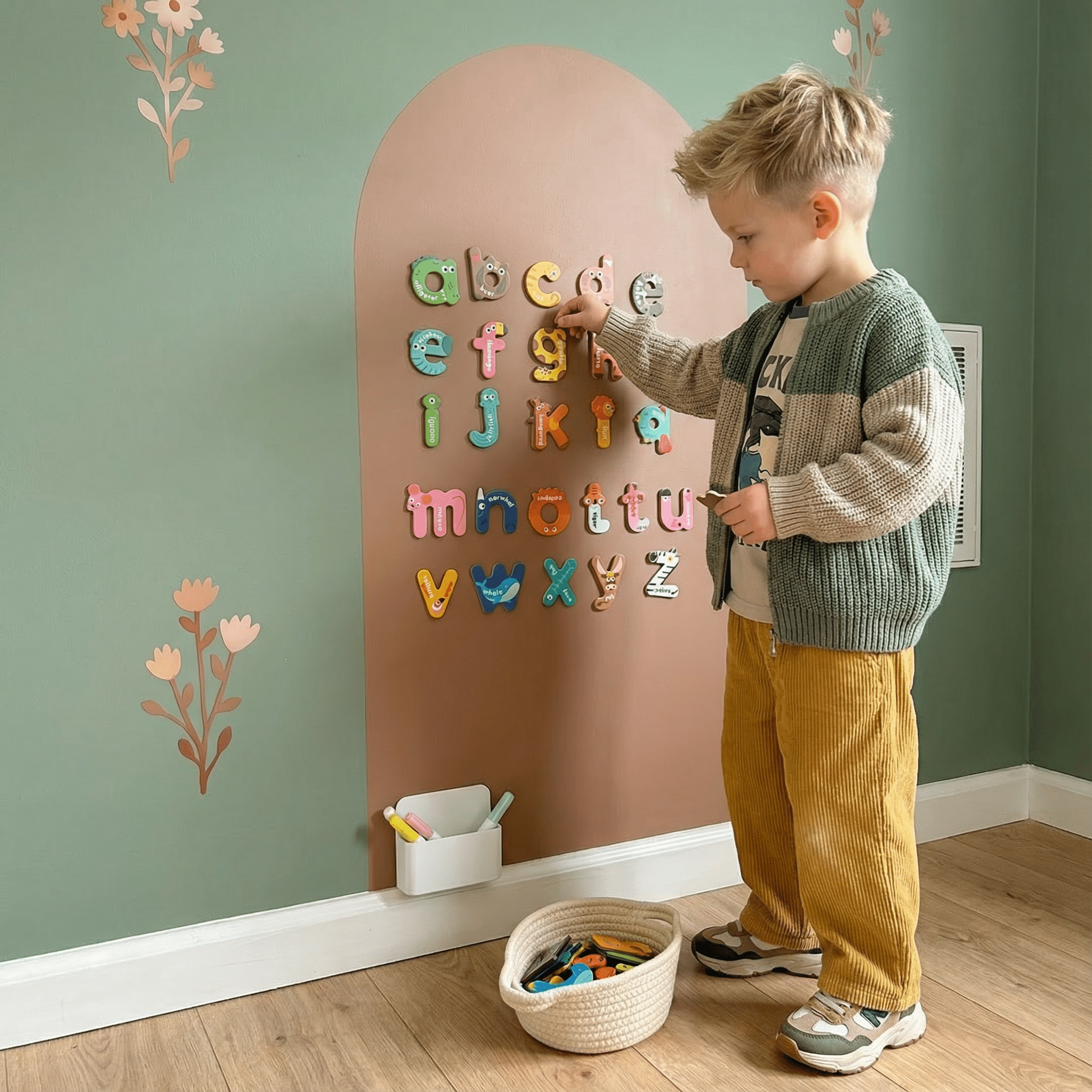 KidsBoard™ - Kreativ Magnettavle til børn - Tech - shoppen.dk - Karamelbrun - 