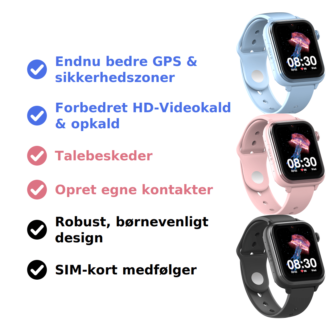 KidsBuddy™ Pro - GPS smartwatch til børn med videoopkald - Tech-shoppen.dk - Sort - 