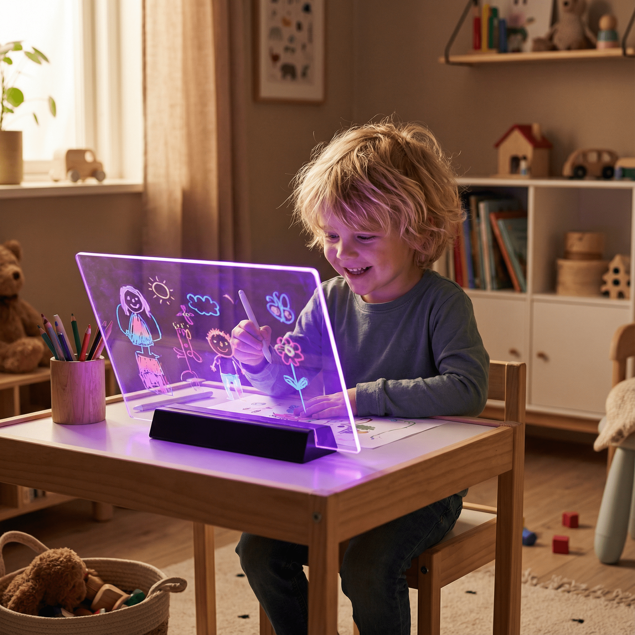 PrismoBoard™ - Akryl tegnetavle med LED - lys til børn - Tech - shoppen.dk - 